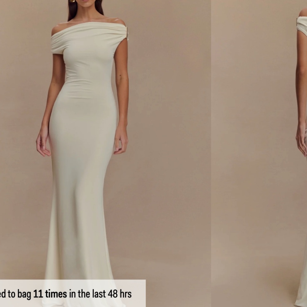 MESHKI Slinky Maxi Dress With Hardware - Ivory